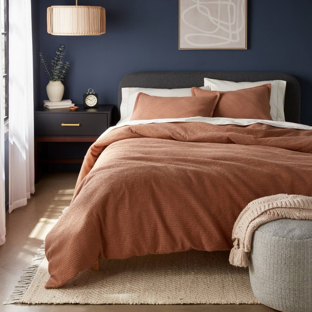 NWT West Elm Terracotta Linen Duvet Cover